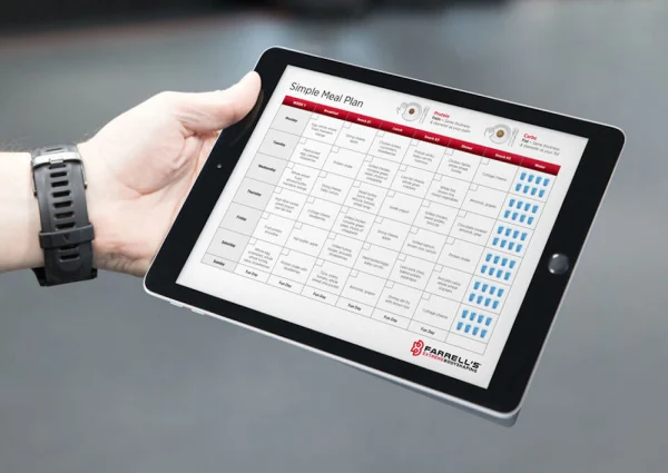 Farrell's nutrition guide meal plan on iPad